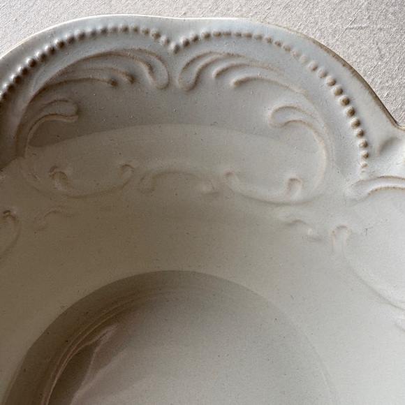 Beige Cream Stonewear Serving Bowl - Picture 3 of 8